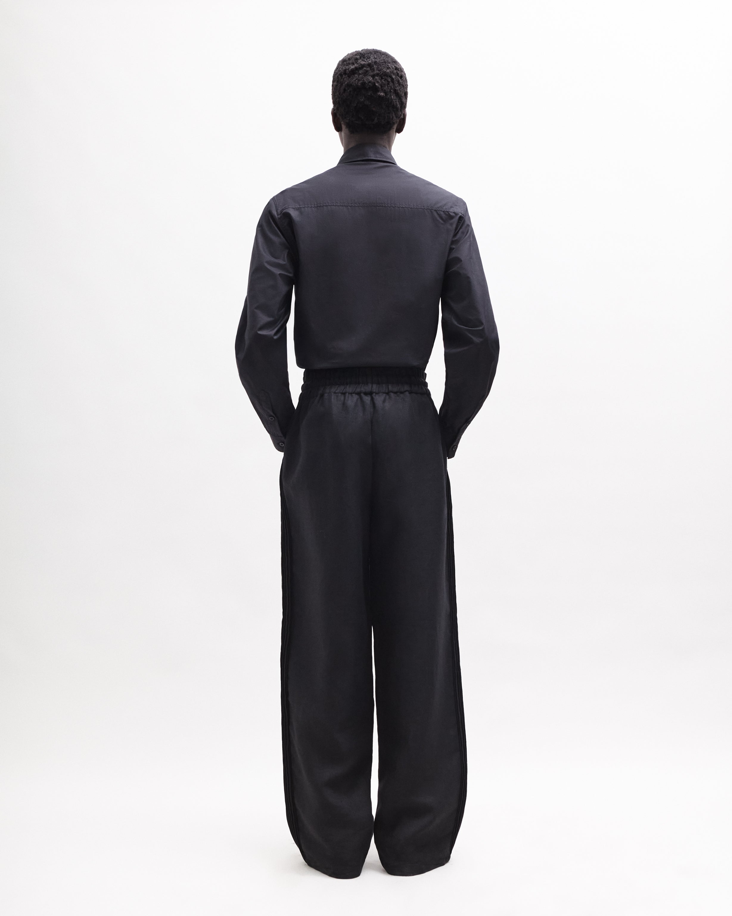 Linen Track Pants Black