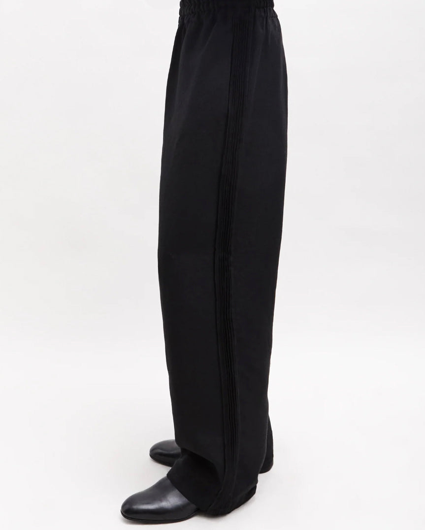 Linen Track Pants Black
