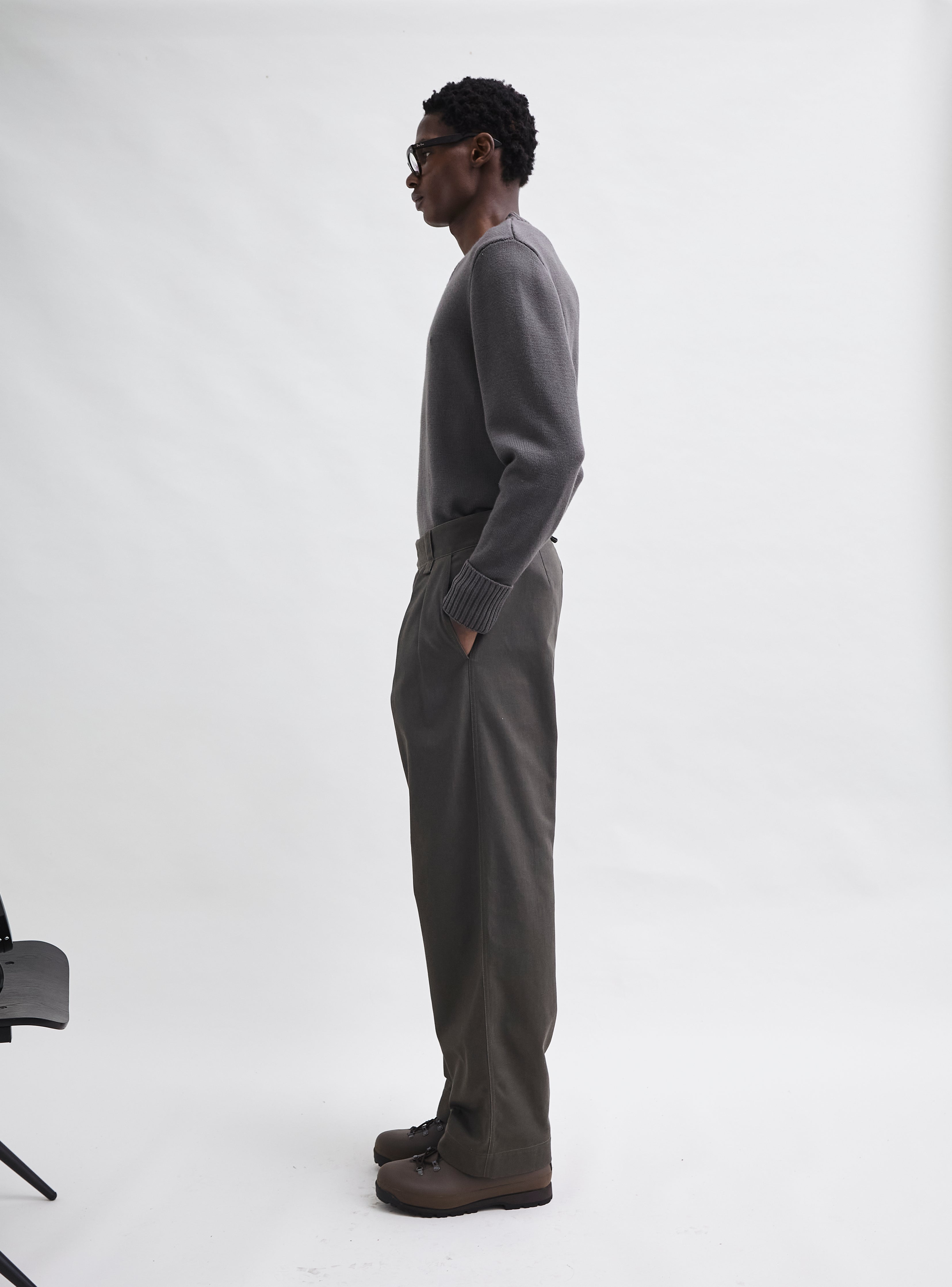 Double Pleat Trouser Khaki