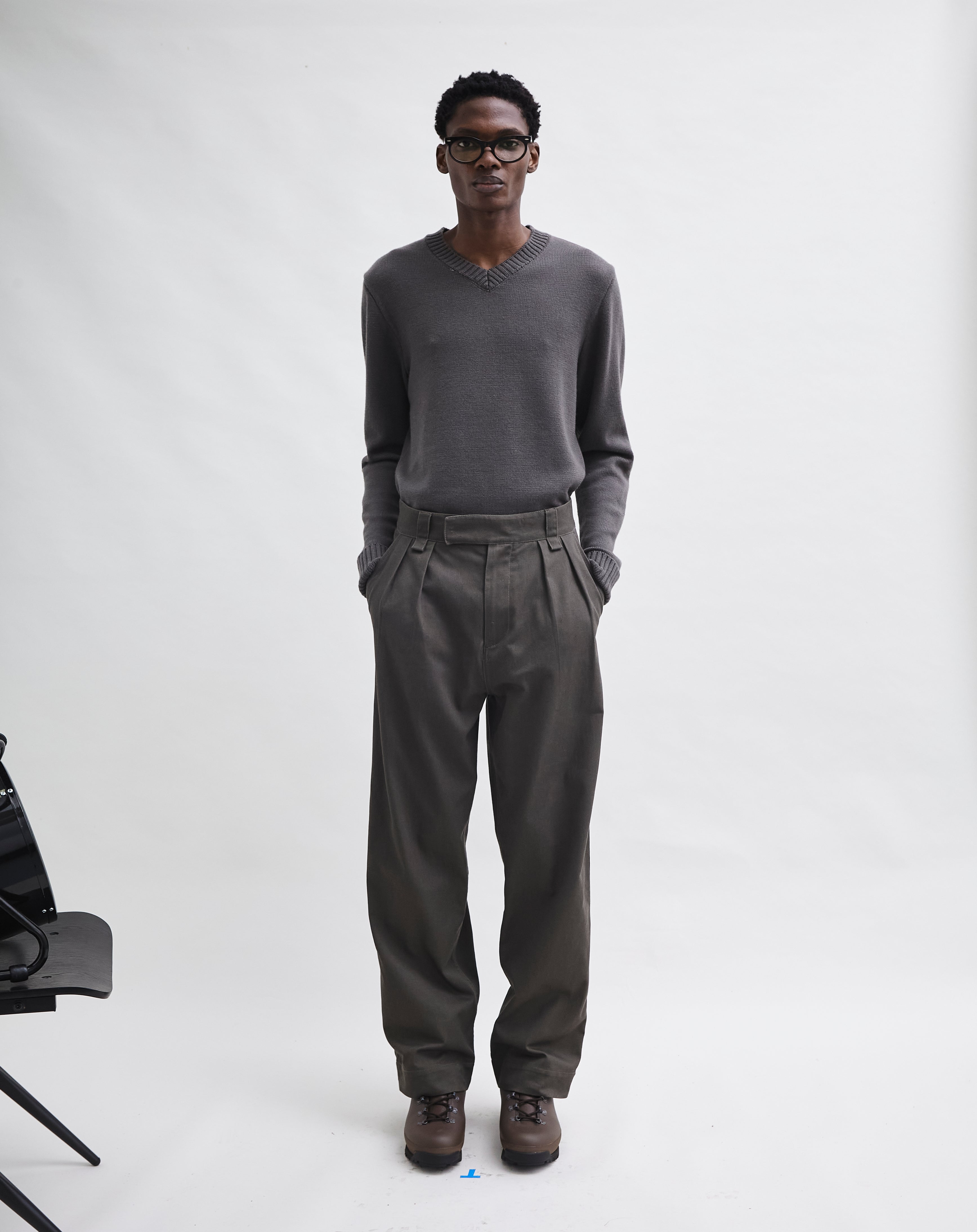 Double Pleat Trouser Khaki